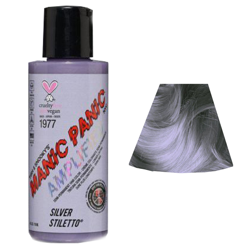 Усиленная серая краска для волос SILVER STILETTO Amplified™ Squeeze Bottle - Manic Panic